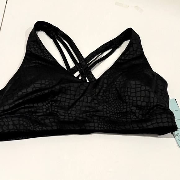 ID Ideology Women S Tonal Print Strappy Low Impact Sports Bra Black Size Large - Picture 9 of 10